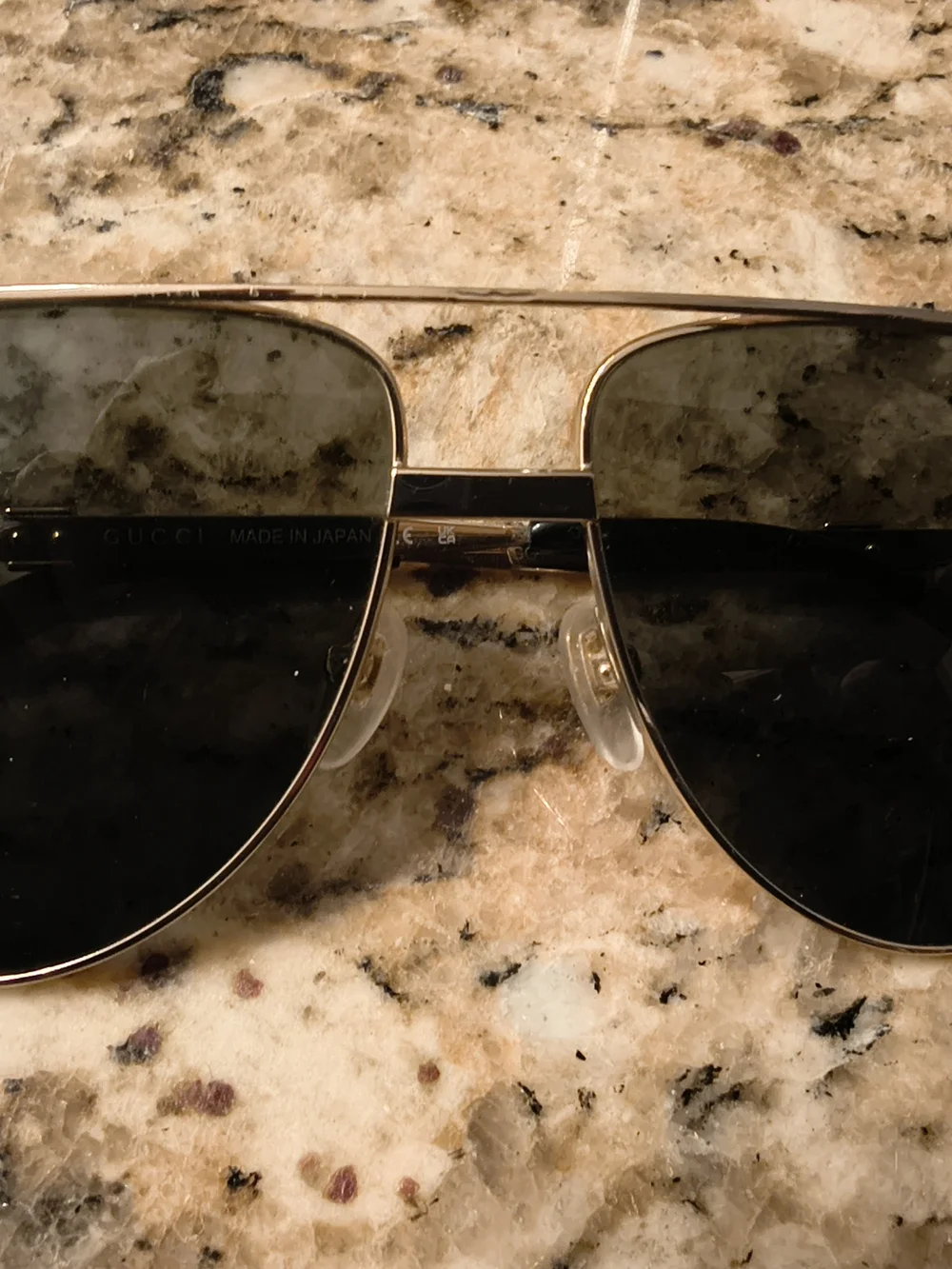 Gucci Aviator Sunglasses in Gold with Dark Lenses